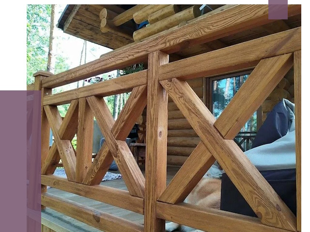 Деревянные перила под ключ в Междуреченске от 7579 руб. 