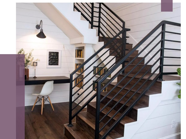 Перила для лестницы в доме в Междуреченске от 7326 руб. — ПРОЛЁТ-Мжд