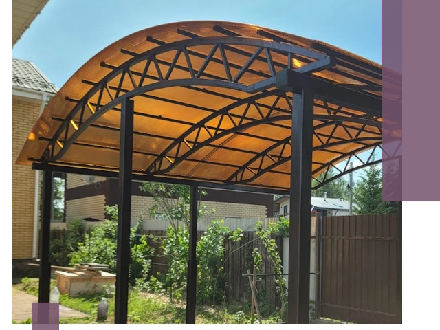 Изготовление навесов под ключ в Междуреченске из качественных материалов