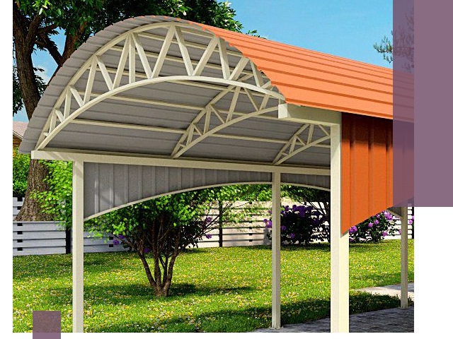 Навесы из профнастила под ключ в Междуреченске — установка и монтаж