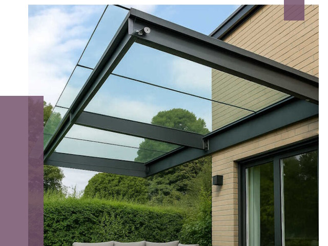 Стеклянные навесы и козырьки в Междуреченске от 12126 руб.