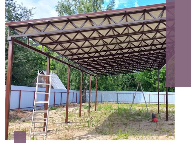 Односкатные навесы под ключ в Междуреченске — изготовление и монтаж