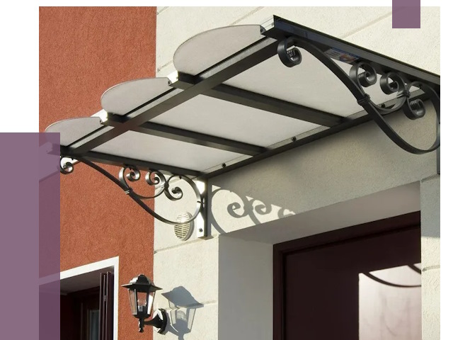 Односкатные козырьки в Междуреченске от 8286 руб.  | ПРОЛЁТ-Мжд