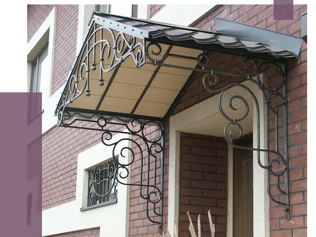 Двускатные козырьки в Междуреченске под ключ от 12631 руб.