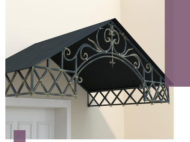 Двускатные металлические козырьки под ключ в Междуреченске